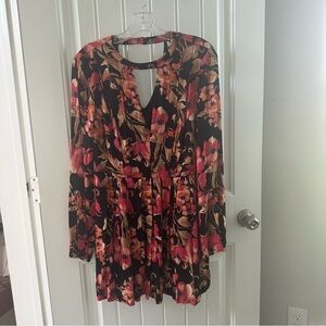 Free People Floral Flowy Mini Dress Sz 4 NWOT
